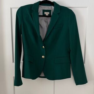 J. Crew Factory Emerald Green Blazer with Gold Accents